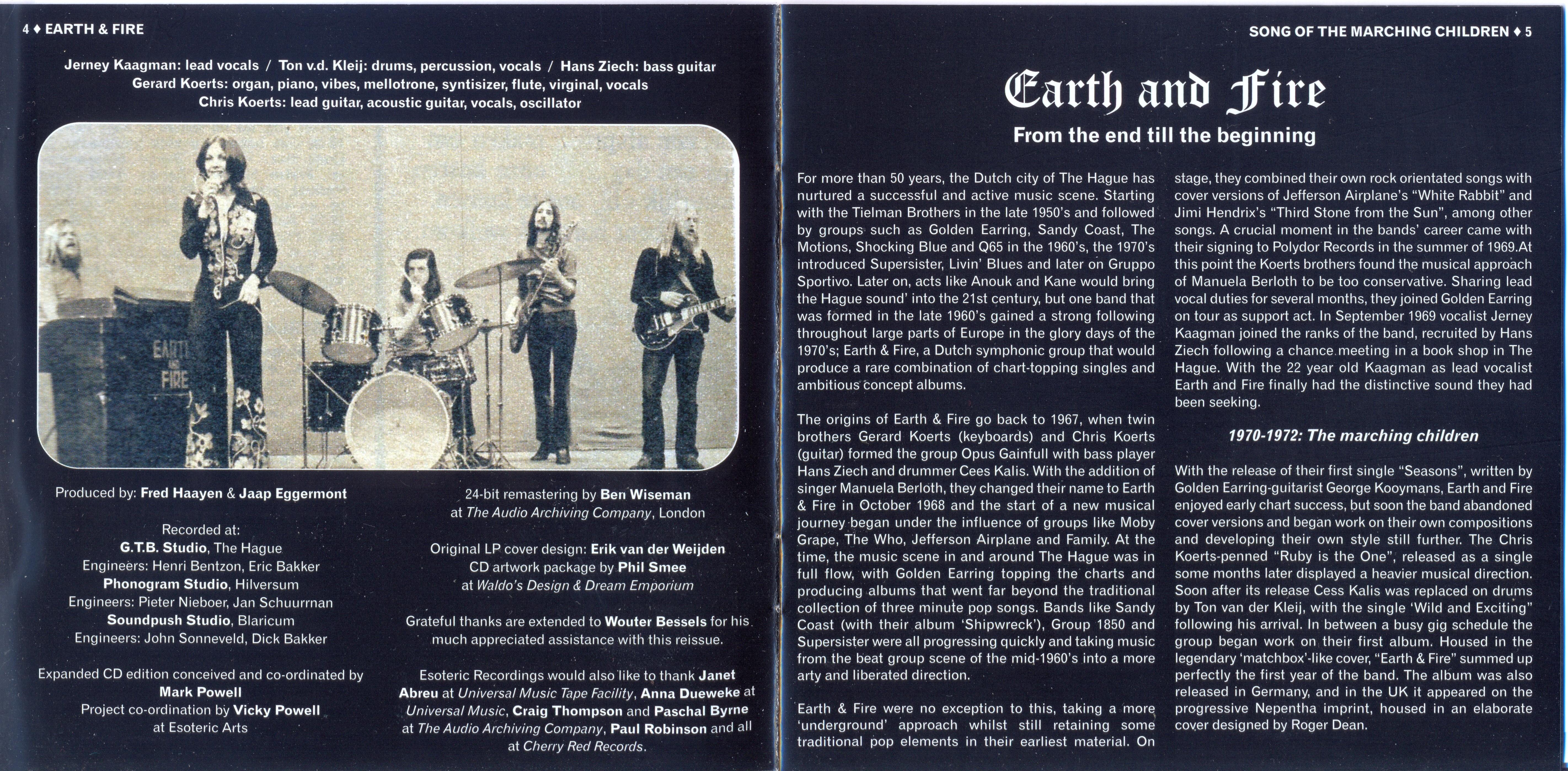 Earth & Fire  Song Of The Marching Children : Booklet 3